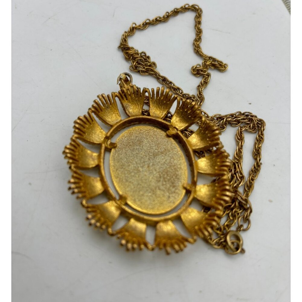 1970s Rhinestone Pendant Necklace by Angelique-NOS MCM RARE G - Picture 4 of 7
